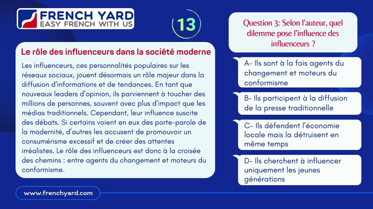 100 Days TEF Challenge – Question 12 | Daily French Practice for TEF Canada 🇫🇷
