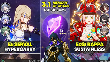 E6 Serval Hypercarry & E0S1 Rappa Sustainless | Memory of Chaos 12 | Honkai Star Rail 3.1