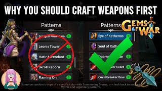 Gems of War - Don't get Power-Level-Blocked! Why You Should Craft Weapons Over Mythics