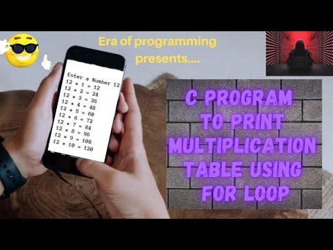 Table program in C using for loop | Multiplication table in C | How do you print a table in C