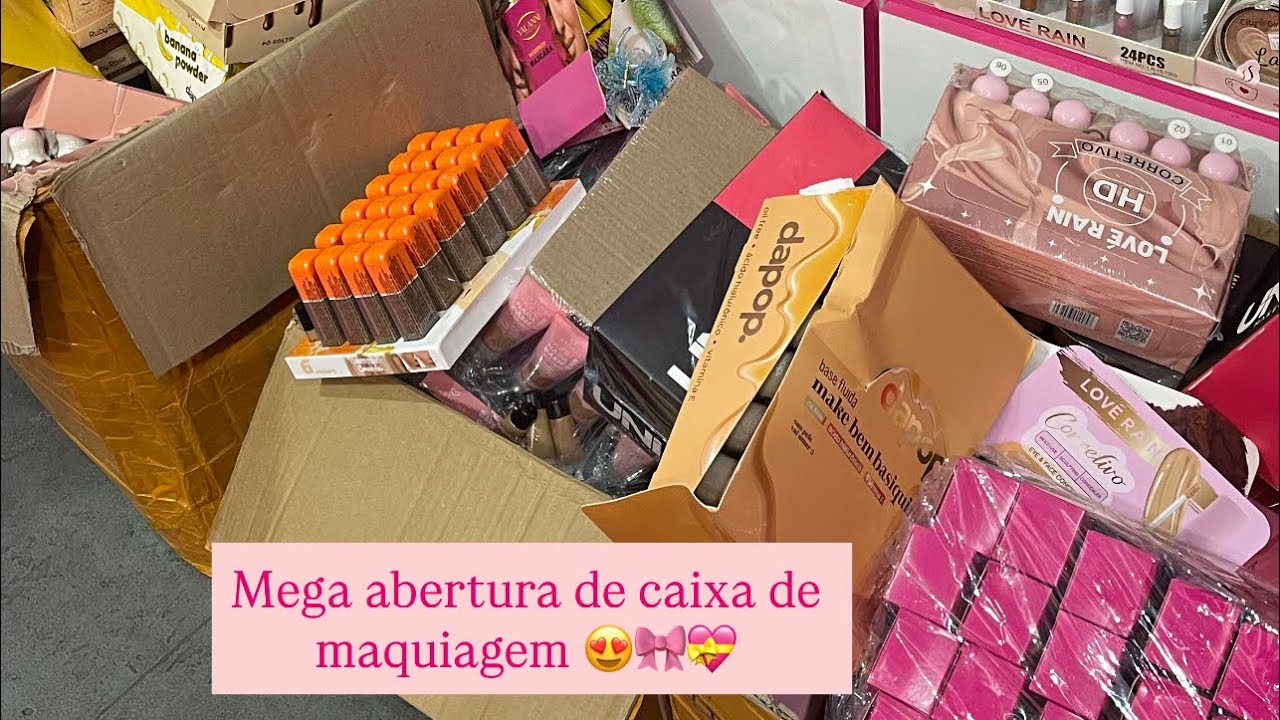 Mega abertura de caixa de maquiagem pras lojas😍❤️