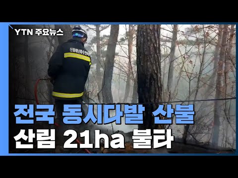전국 산불에 총력 대응...하동·논산·영동 잔불 진화 중 / YTN