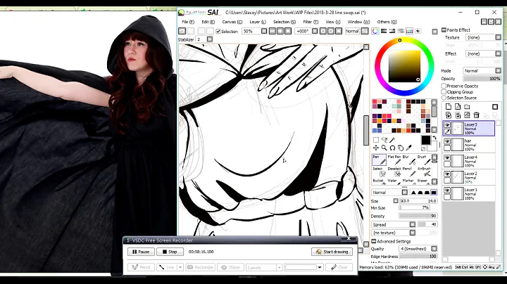 [green hag] D&D monster line art timelapse