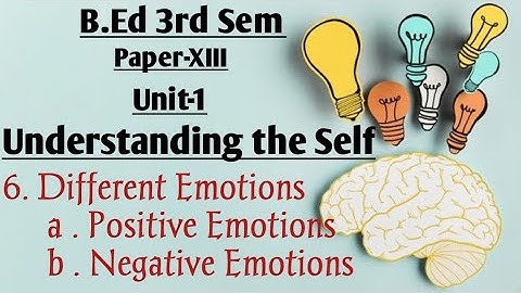 Different Emotions, Understanding the Self,B.ed 3rd sem explained by Namita