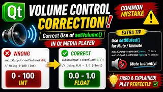 Qt6 | Qt setVolume Mistake 😱 | Fix Volume Control in QMediaPlayer