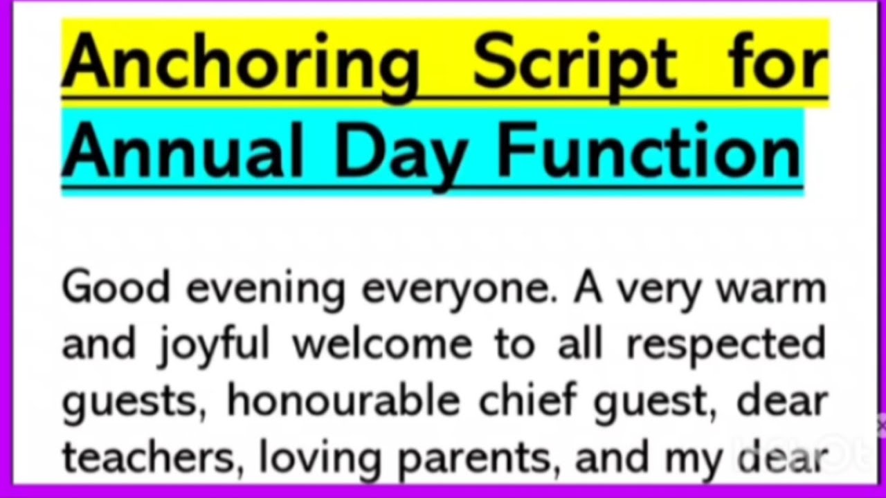 Anchoring script for Annual day function in school in English  740 words Essay Writing.