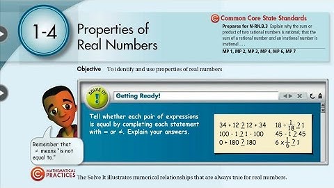 lesson 1-4 - grade7 - Properties of Real Numbers