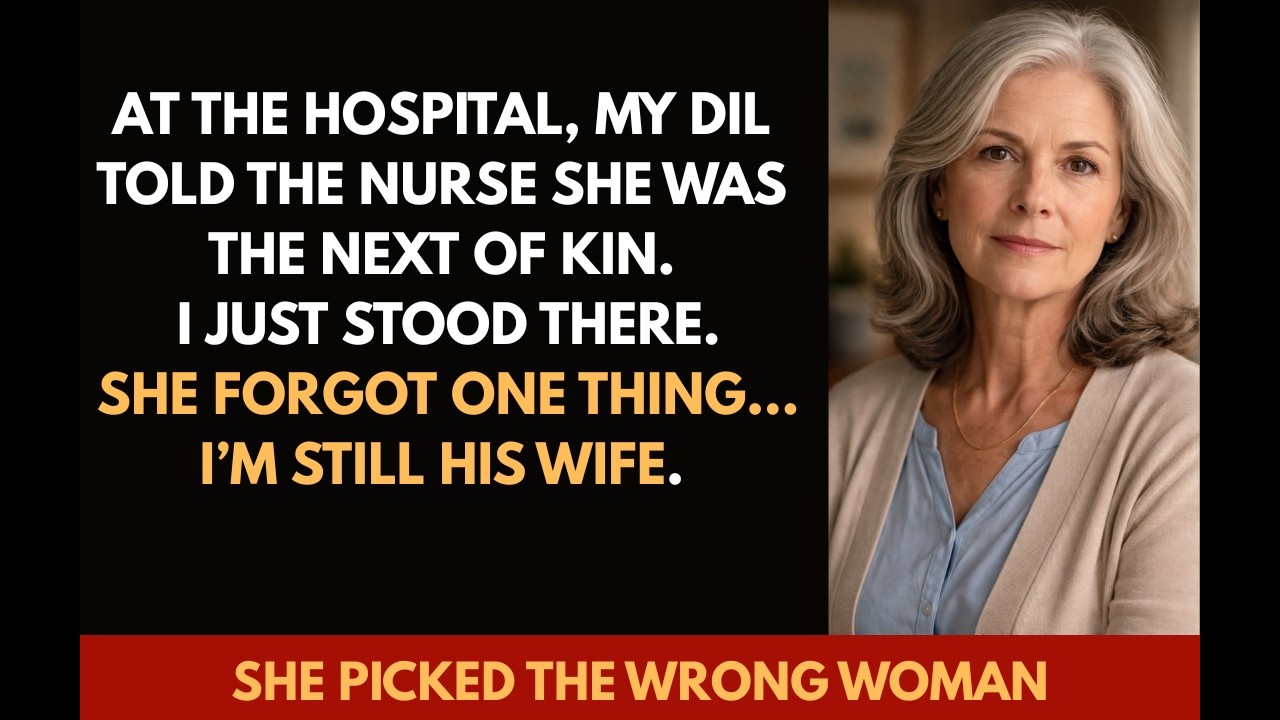 At the Hospital, My DIL Claimed She Was Next of Kin — She Forgot I’m Still His Wife.