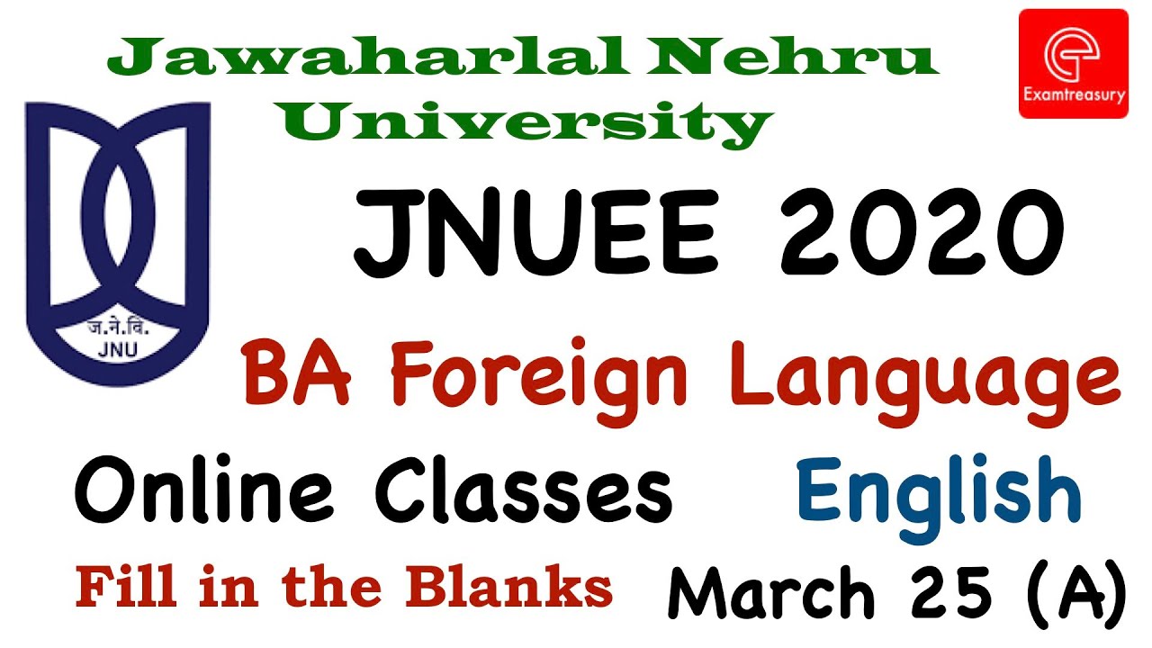 JNU Entrance Exam 2020 | BA Foreign Language | English | Online Classes - 3 (A) | Test Series JNUEE