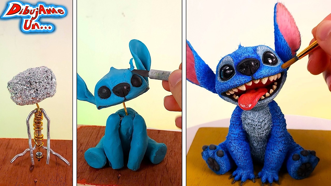 Como hacer a STITCH Escultura de Plastilina Escolar ( Lilo y Stitch ) || How to Stitch. DibujAme Un