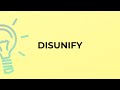 What is the meaning of the word disunify