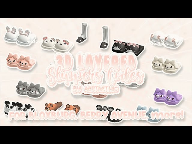 CUTE 3D LAYERED SHOE CODES for bloxburg & berry avenue PT.1 #roblox  #aesthetic #bloxburg 