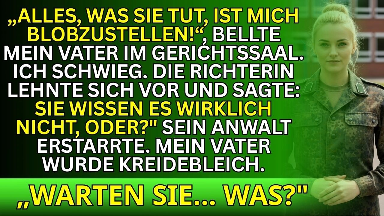 Mein Vater verspottet mich vor Gericht – bis die Richterin sagt: „Sie ist JAG.“