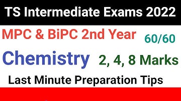 Chemistry inter 2nd year important questions 2022|TS Inter 2nd year important questions 2022