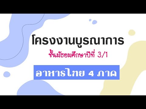 อาหารไทย๔ภาค_โครงงานบูรณาการชั้นม.3/1