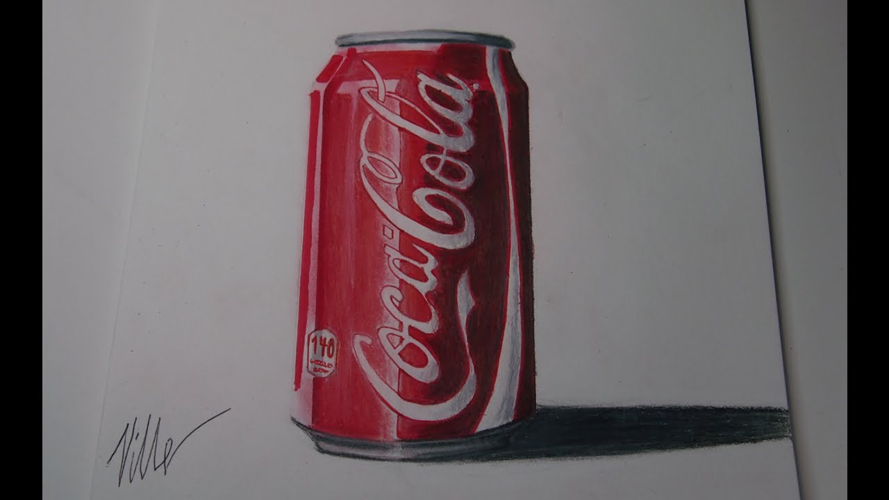 Coca Cola Can Drawing - Time Lapse - YouTube