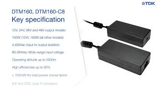 DTM160 150-160W Medical External Power Supplies Video