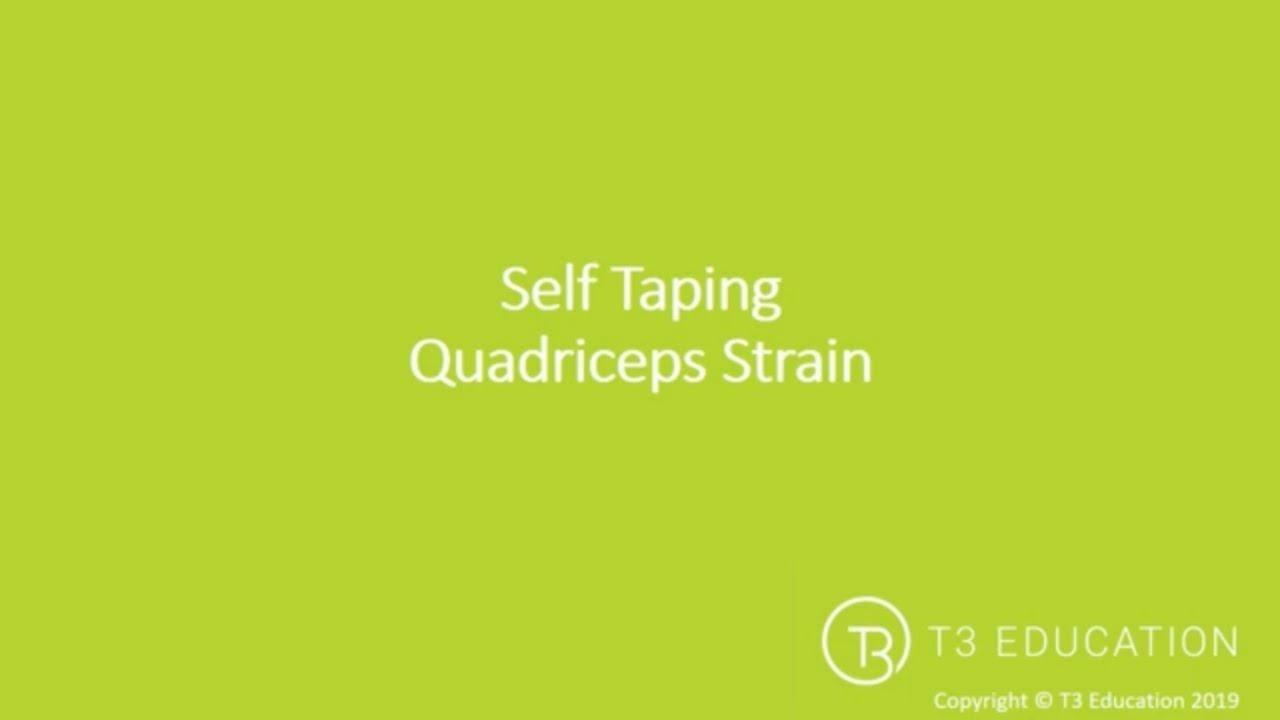 Kinesiology Taping Self Taping Quad Strain YouTube