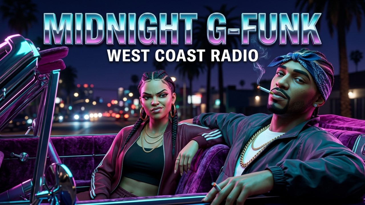 洋楽 g-rap Radio 🔥 Midnight G-Funk Cruise 🌴 West Coast Hip-Hop Radio | Smooth 90s