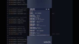 Math Module in Python.#python #pyp #coding #java #javascript #pythonprogramming #snake #coder #code