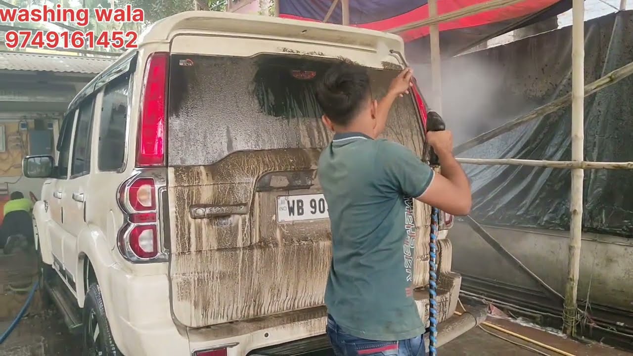 fully darty Scorpio classic foam washing || @washingwala