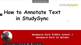 How To Annotate Text In Studysync