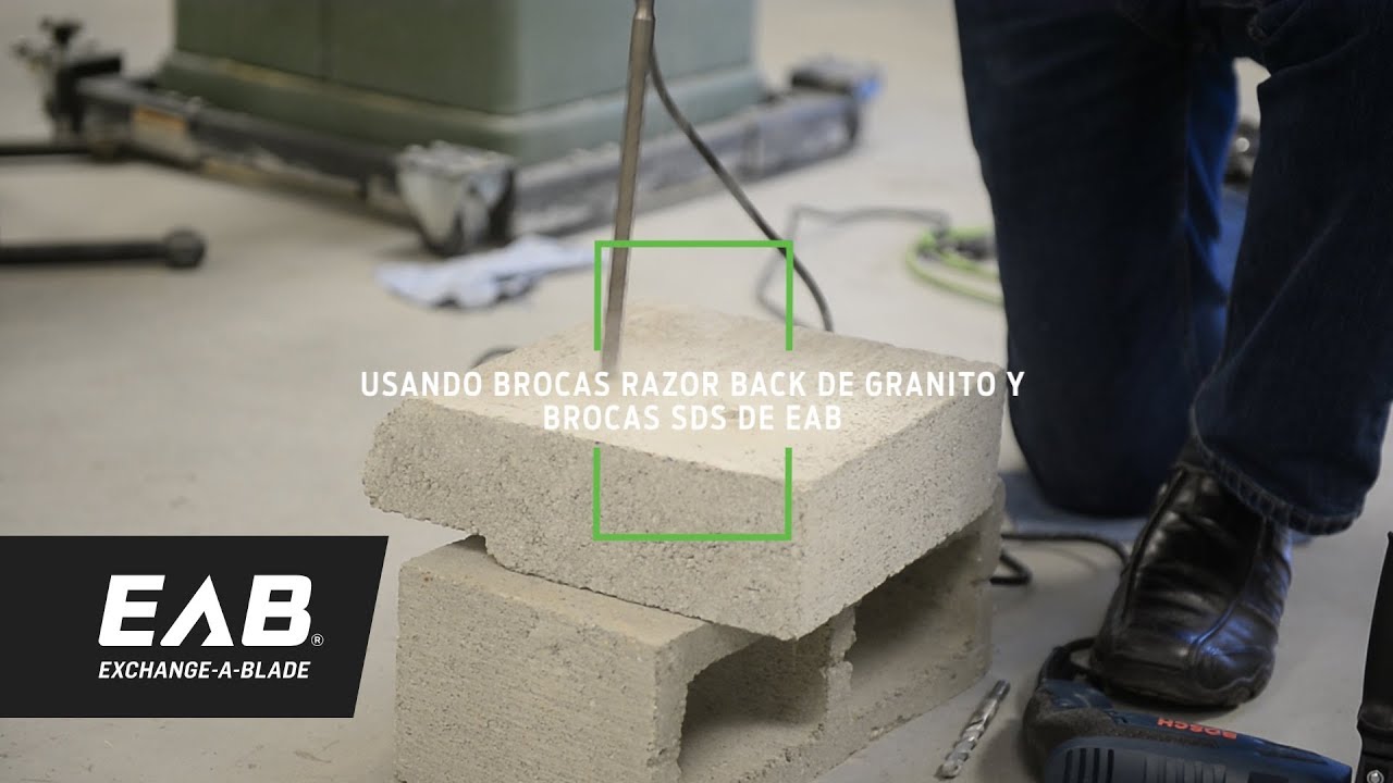 EAB - Cómo Perforar Agujeros En Concreto Y Mampostería Usando SDS De EAB Y  Razor Back De Granito - YouTube