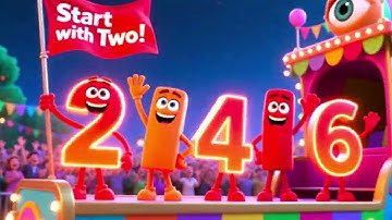 Counting by Twos Parade Adventure | 3D Animated Math Learning Story for Kids | ANIMAGIC STUDIO