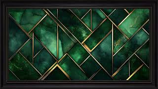 Emerald and Gold Geometric Abstract: 4K Architecture Wallpaper | Modern Minimalist Art TV Update
