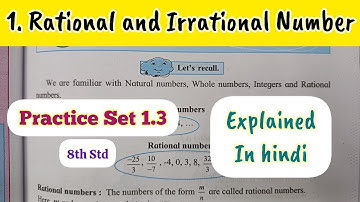8th Std - Mathematics - Chapter 1 Rational and Irrational numbers Practice Set 1.3 solved in hindi