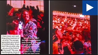American musician Marc Rebillet is pelted with bottles and abused by crowds at the Listen