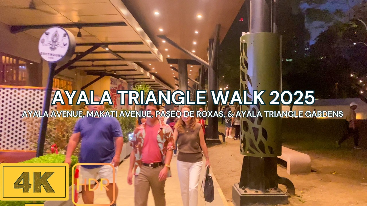 Walking around The Ayala Triangle in Evening at Makati City 2025! | 4K HDR