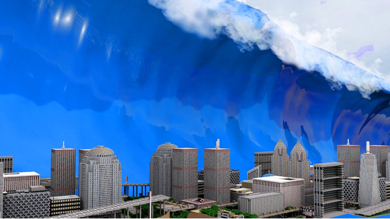 Minecraft  TSUNAMI NATURAL DISASTER CHALLENGE - Tsunami 