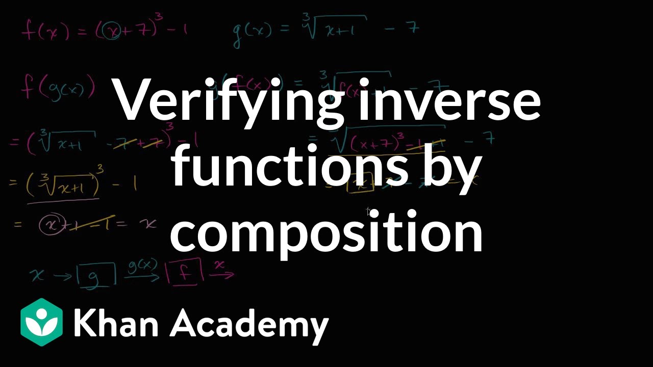 Verifying Inverse Functions By Composition Video Khan Academy