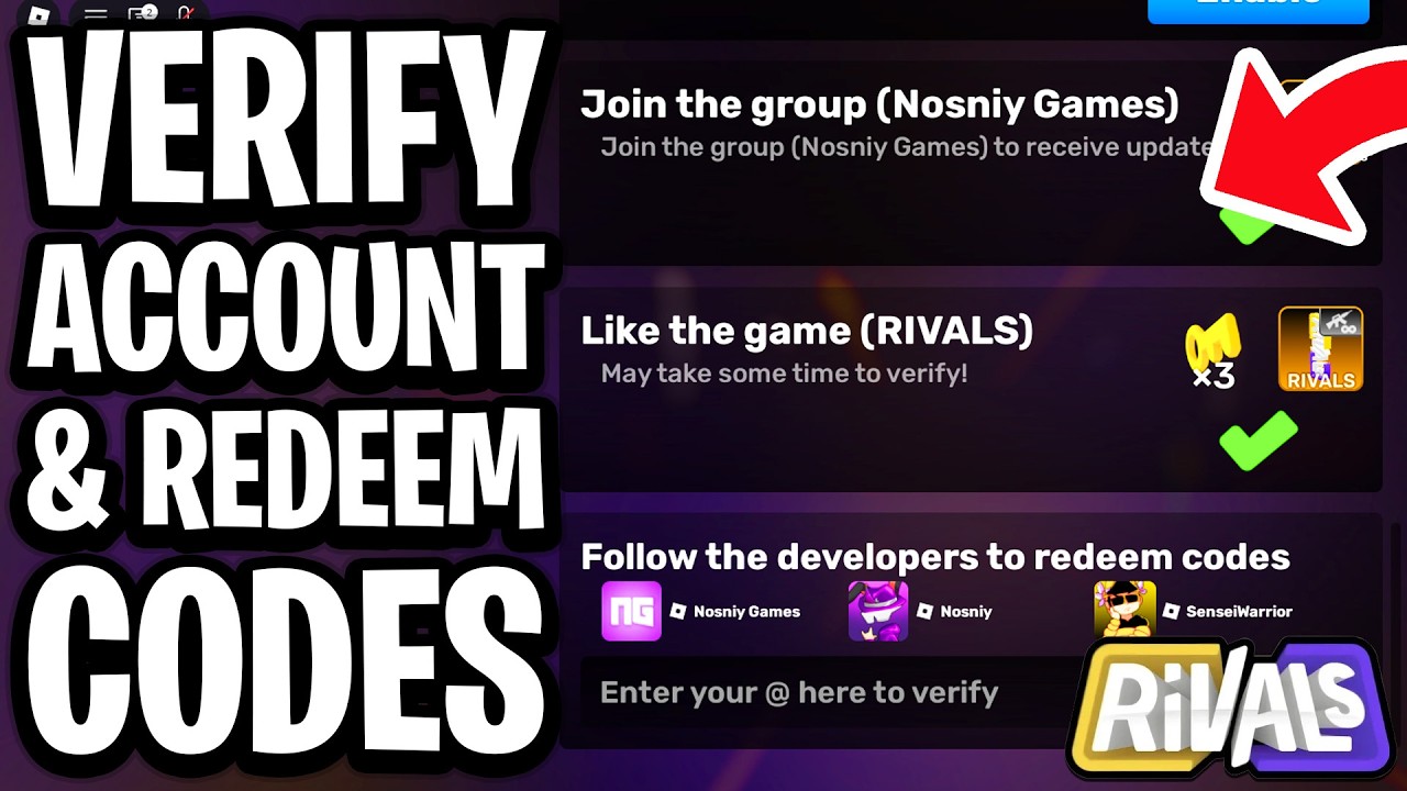 How to Verify Account to Redeem Codes in Rivals Roblox - Full Guide ...