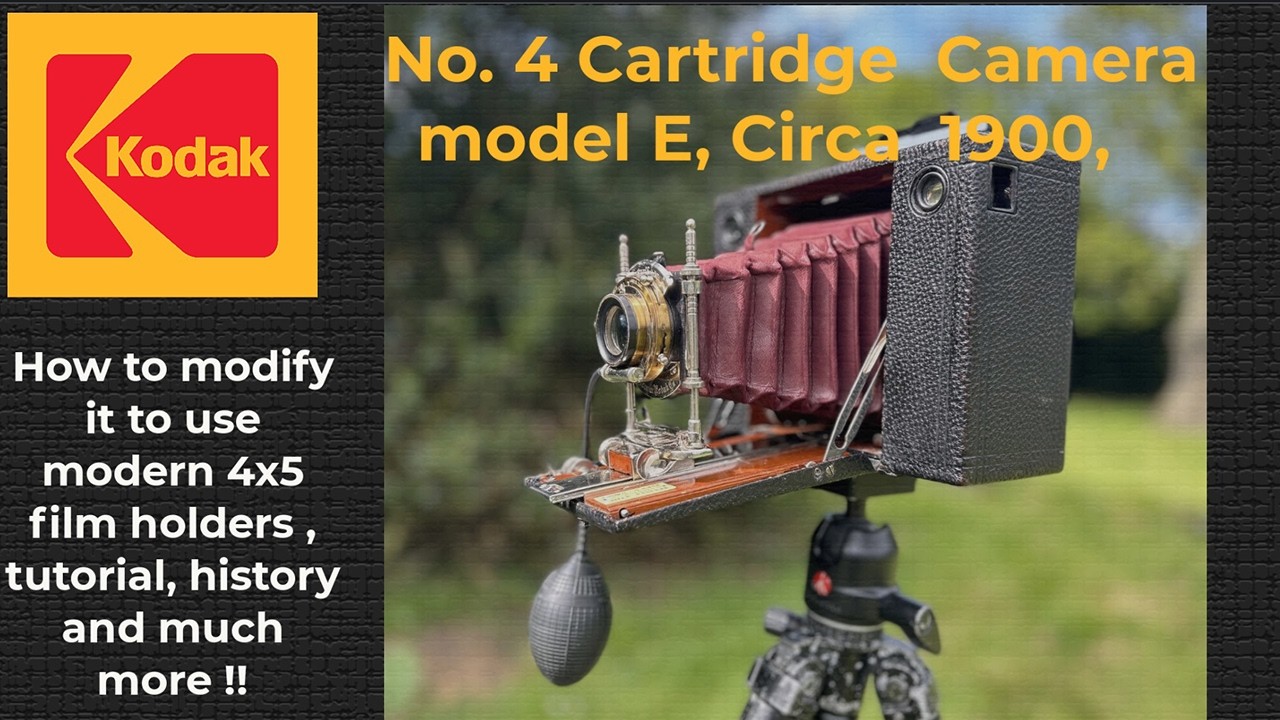 126-year-old Kodak No  4  Cartridge Camera model E, modification to use modern 4x5 film holders