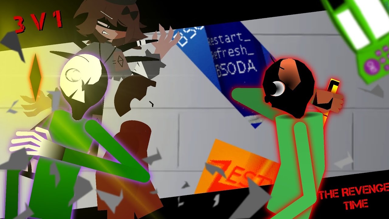 THE REVENGE TIME: Bald-OS & Null/Filename2 & Alice vs Bal-Rat || Stick Nodes Pro Animation 