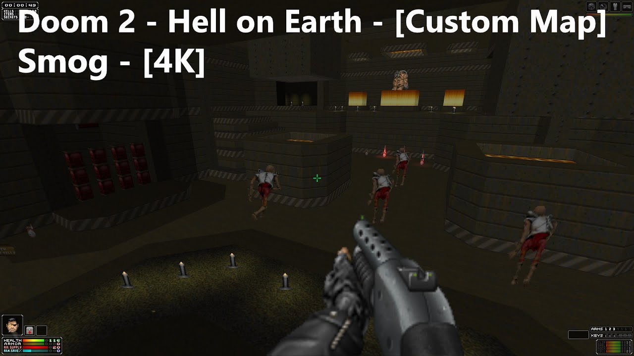 Doom 2 - Hell on Earth - Map: #0029 - Smog - [4K] - YouTube