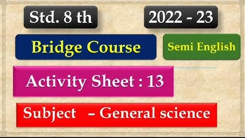 bridge course 8th science english medium activity sheet 13 | 8th Class Science Day 13 Semi English