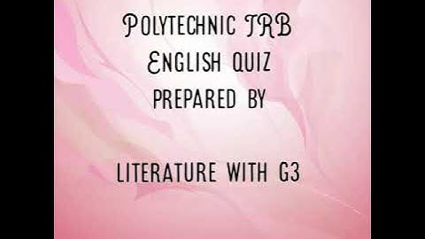 Polytechnic TRB English unit test (unit 6) American Literature