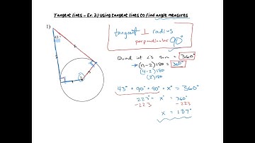 Tangent lines example 2 Using tan lines to find angle measure