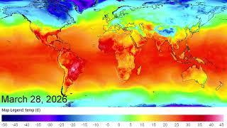 World Temperature March 2026 (Time Lapse)