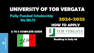 University of Rome Tor Vergata Italy | How to apply for University of Tor Vergata | Step by Step screenshot 1