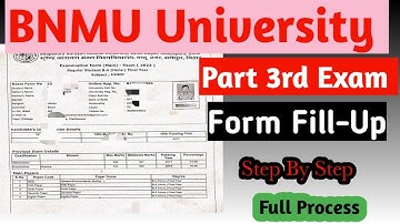 BNMU Exam Form Fillup Kaise Kare || How to Fillup BNMU part 3rd Exam form#bnmumadhepura#bnmuexamform
