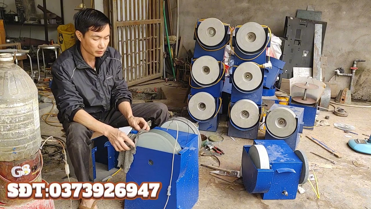 Máy mài dao đá nuớc + bánh da bò