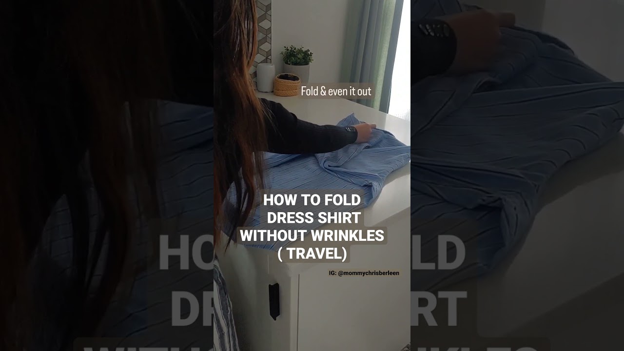 HACK: HOW TO FOLD DRESS SHIRT without wrinkles ( travel ) #packing #travel  #lifehack - YouTube, image size:1280x720