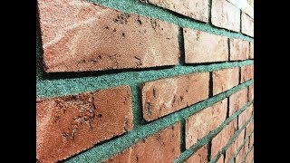 How to install a Realistic Brick Wall or Fireplace with Concrete Overlay or decorative concrete
