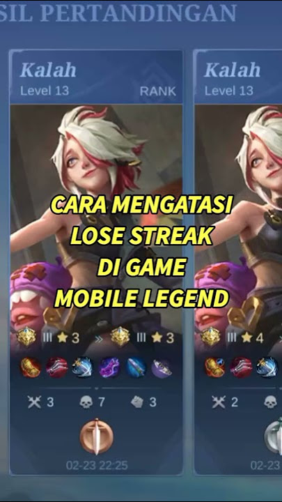 Cara Mengatasi Lose Streak / Cara Agar Menang Terus Di Game Mobile Legend #shorts