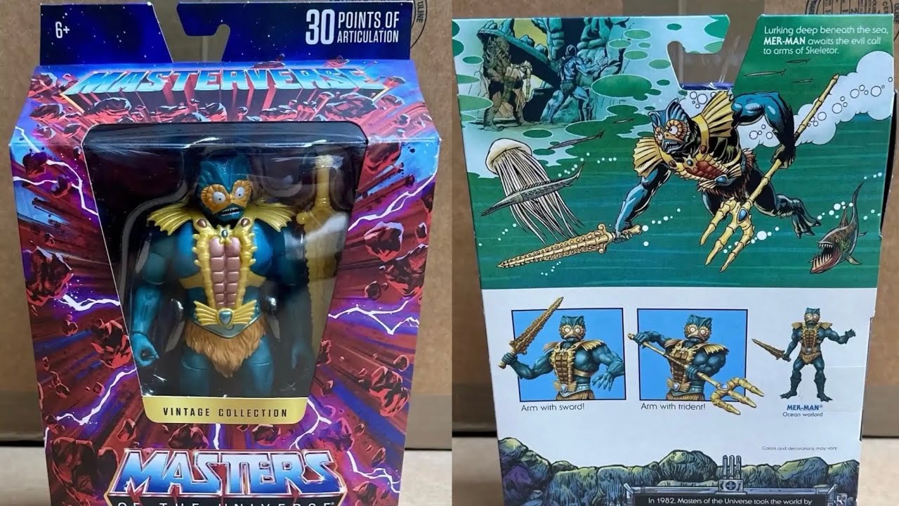 New Mer-Man MOTU Masterverse Vintage Collection In-Box Images