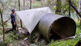 Camping In A Drainpipe.. Australian Bass Fishing Adventure..